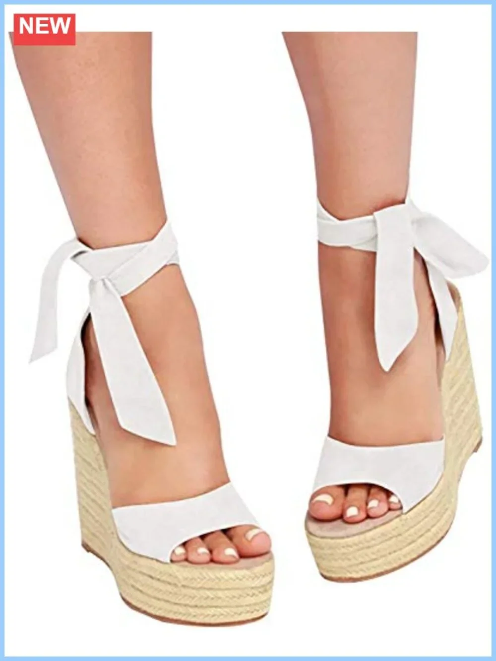 Espadrille Platform Wedge Sandals Open Toe Ankle Strap High Heel Women